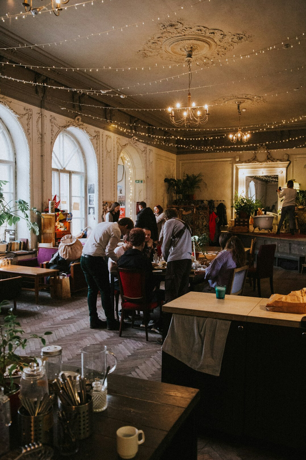Group workshop with people around a table