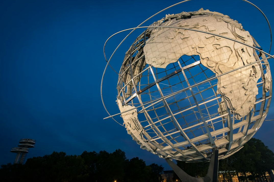 Globe with glowing network connections